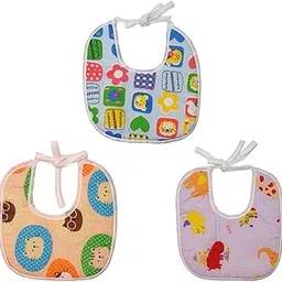 Love Baby Feeding Bib Set of 3 | Soft Cotton Printed Baby Bibs for 6-12 Months | Washable Reusable Toddler Bibs for Mealtime, Drool & Feeding Protection - 1003 Combo P11_-image-59
