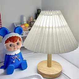 Heart Home Aesthetic Wooden Base & Light Color Changing Bedroom Lamp for Side Table | Desk & Study Table Lamp for Living Room, Home & Décor | House Warming Gifts | White & Natural-image-7