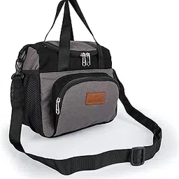 MARINE PEARL Insulated Lunch Bag Lightweight and Reusable Food Cooler or Warm Lunch Box | Large Capacity with Adjustable Shoulder (Cotton Canvas) (Grey)-image-36