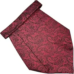 voici France Men's Self Design Paisley Cravat Necktie Free Size Microfiber Fabric-picture-11