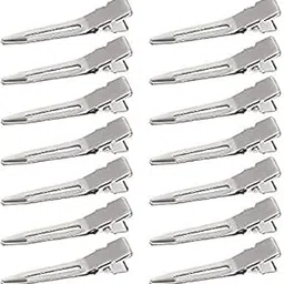 TRIPLC Moolyavaan Products 1.75 Inches Single Prong Curl Clips Silver Section Clips Metal Alligator Hair Pins Clips Clothing For Hair Extensions (Pack Of 10)-image-99