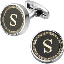 miami Cufflinks for Men Boys Cuff links Formal Stainless Steel Cufflink For Men Alphabet Letters S Birthday Gift Anniversary Husband Cuff Links Cufflinks Set Mens Boys Man Boy Valentine Gifts -M09-picture-54