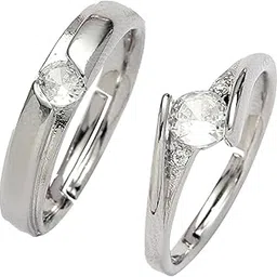salty Anti Tarnish Solitaire Couple Ring | Adjustable Fancy Jewellery Design for Men Women | Latest Fashion Accessories for Girls | Minimal Jewelry | Gift for Diwali, Christmas, Marriage, Birthday-picture-15