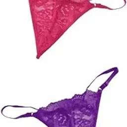 Women's Net Bikini (Panty (P2)-Pink-Purple-_M)-image-8