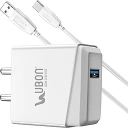 Ubon CH60 15W Fast Charger with USB Port & Type C Cable | Quick Charging Adapter | Short Circuit & Overheat Protection | Compatible with Smartphones & Devices (White)-picture-10