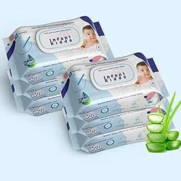 Baby Wipes 99% Pure Water with Aloe Vera Gentle Moisturizing & Soothing Wipes for Babies Paraben-Free Alcohol-Free Hypoallergenic pH Balanced Each Pack 72 Wipes (Pack of 6, Free Size)-picture-52