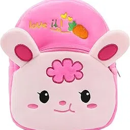 BEMBIKA Kindergarten Cute Cartoon Kids School Bag for Boys and Girls, Toddler Preschool Plush Travel Schoolbag, Perfect Book Bag, Casual Backpack for Kids � (Fabric Cute Bunny Pink)-image-7