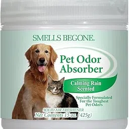 SMELLS BEGONE Pet Odor Absorber Gel - Absorbs Odor in Bathrooms, Cars, Boats, RVs and Pet Areas - Air Freshener Made with Natural Essential Oils - Calming Rain Scent (15 OZ)-picture-42