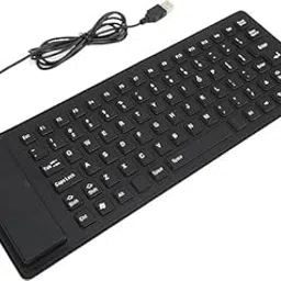 SOCATHEY Flexible Keyboard Foldable Silicone Keyboard, USB Wired Waterproof Rollup Keyboard Wired USB Multi-Device Keyboard (Black)-2024-picture-21