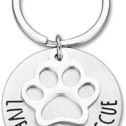 eunigem Dog Cat Lovers Keychain Gifts Live Love Rescue Animal Rescuer Pet Owner Parents Birthday Gift Ideas Cute Paw Print Jewelry Keychains for Women Men Boyfriend Girls-picture-26