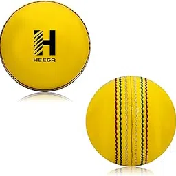 Heega Indoor Cricket Leather Ball - Genuine Yellow Leather Cricket Balls (Core of Plastic) for Indoor Cricket Practice, Training, Matches for Seniors & Juniors (Yellow Leather) (Pack of 2)-picture-23