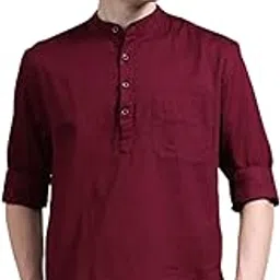 proword Men Slim Fit Solid Pure Cotton Straight Kurta-picture-10