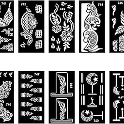 Temporary Tattoowala Beautiful Bridal Combo Mehndi Stencil for Hand and Finger-image-13