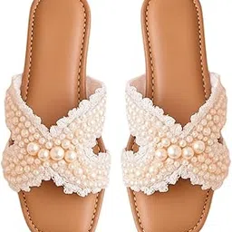 Women's Slip On Embellished Crisscross TPR Sole Fashion Slipper for Wedding Party & Festive-picture-45