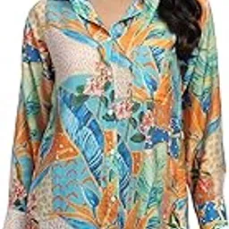 global republic Rayon Blend Floral Print Collar Neck Full Sleeve Shirt for Women (148-OL)-picture-54