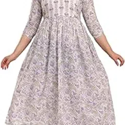 mangla kurti Women's Pure Cotton Printed Both Side Invisible Vertical Zipper Feeding Kurti | All Over Print Maternity Gown Kurta-picture-23