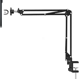 ZORBES Table Phone Holder, Strong Magnet, Long Arm, 360° Rotatable, Screw Mounted, Metal, For Smartphones, Livestream, Facetime-picture-24