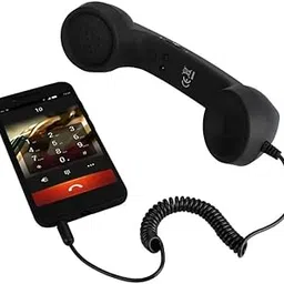 Drumstone (𝐒𝐩𝐞𝐜𝐢𝐚𝐥 𝟓 𝐘𝐞𝐚𝐫𝐬 𝐖𝐚𝐫𝐫𝐚𝐧𝐭𝐲) Retro Phone Handset – Classic 3.5mm Mobile Receiver in Black, Radiation-Proof, Comfortable Grip, One-Button Answer for Smartphones & Tablets-picture-31