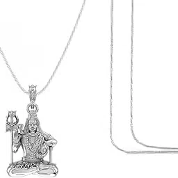 akshat sapphire Sterling Silver (92.5% purity) God Shiva Chain Pendant - 7107-AC-P-picture-40