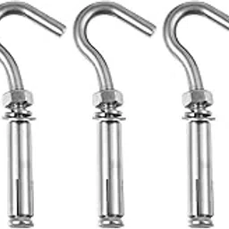 Gatuida 5pcs Heavy Duty Stainless Steel Open Cup Hooks Expansion Bolts for Concrete-picture-23