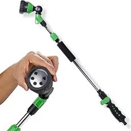 Sharpex 120 cm Long Telescopic Watering Wands for Gardening | 180° Adjustable Ratcheting Head | Heavy Duty 6 Adjustable Watering Patterns Nozzle Spray for Watering Plants, Lawns, Gardens, Washing Car-picture-46