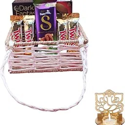 SFU E Com Taste Of Silk Almond With Waffery Chocolate Hamper| Diwali Chocolate Gift | Premium Diwali Ganesh Jee Shadow Idol with Chocolate Hamper | Chocolate Gift Hamper | 1619-picture-31