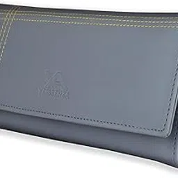 Women's and Girls Faux Leather Wrist Two-fold Clutch Wallet Purse Hand purse With Mobile Pockets 6 Multiples Cards Slot YKFC-CW104-image-13