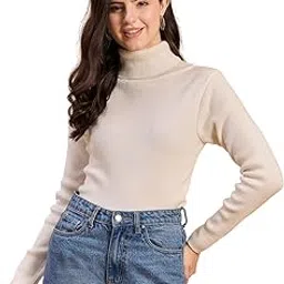 rvk Women's High Neck Sweater, Acrylic Blend Long Sleeve-picture-13