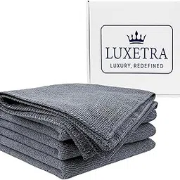 LUXETRA Microfiber Cleaning Cloth 350 GSM - 40x40cm, Pack of 4, Grey | Super Absorbent, Lint-Free, Scratch-Free Towels for Car, Bike, Kitchen, Home, Washing & Detailing-image-83