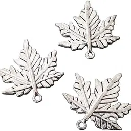 Vintage maple leaf charm silver pendant-picture-30