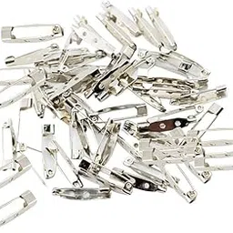 FURE Rhodium Metal Brooch Pins for Men and Women (2.5 cm) - Pack of 50 Pieces-picture-30