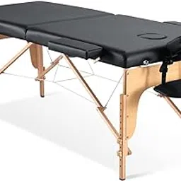 Portable Massage Table - Professional 35" Wide Height Adjustable SPA Bed for Lash, Facial, Tattoo - 2 Section Wooden With Accessories & Carrying Bag-picture-20