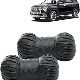 KINGSWAY® Car Accessories Neck Rest Pillows Seat Cushions for Hyundai Alcazar 2021 to 2024, Car Headrest Cushion Neck Pain Relief Travel Comfort Pillow in Dumbbell Shape, Black, Pack of 2-picture-27