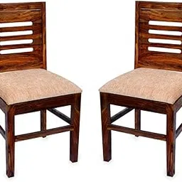 Shri Karni Handicraft Wooden Dining Chairs Only | Wooden Dinning Chairs With Cushion | Dining Room Furniture | Sheesham Wood, Set Of 2, Natural Brown-image-70