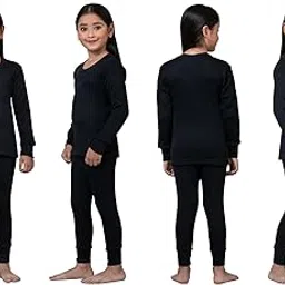 RBG OSWAL Girl Solid Color Round Neck Vest & Trouser Thermals Sets-picture-32