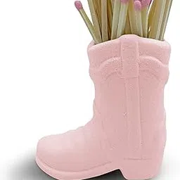 REVHQ Cowboy Handmade Match Holder - Ceramic Match Box Jar for Candle, Kitchen & Bathroom - Pink-picture-30