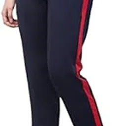 BLUECON Women's Sportswear Running Straight Leg Polyester Trackpants or Plazo Pant with Contrast Stripes on Sides-image-80