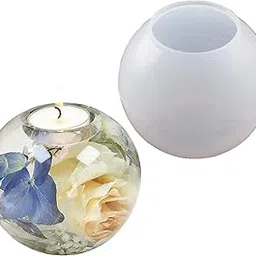 GBC Art 3-Inch Sphere Tealight Candle Holder Resin Molds Silicone, Ball Shape Round Tea Light Holder Molds for Resin-picture-22