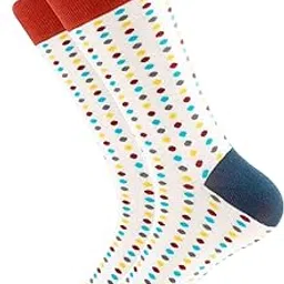 sock republic Funky Socks for Men & Women | Dotted Print | Unisex & Free Size (UK 7-12) | Pure Cotton | Full Length Below Calf | Cushioning-Soft & Breathable | 200-Needle Fine Luxury Socks-picture-33