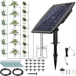 ZHHMl 12 Timer Modes Solar Drip Irrigation System - Auto Drip Irrigation Kits with Anti-Siphon Supports 20-30 Pots, 3W Solar Powered Garden Watering System for Indoor & Outdoor Plants-picture-42