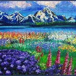 Webby Kids Lavender Field Painting Wooden Jigsaw Puzzle, 500 Pieces-picture-18