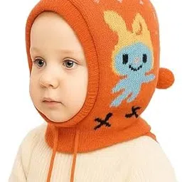 mikoniko Baby Boys & Girls Woolen Monkey Winter Cap | Soft Warm Wool Beanie Hat for Infants, Toddlers & Kids (3 Months – 2 Years, Pack of 1)-picture-17