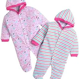 Hooded Rompers/Sleepsuits/Jumpsuit/Night Suits for Baby Boys & Girls, Infants, New Borns Pack of 2 Pec-picture-23
