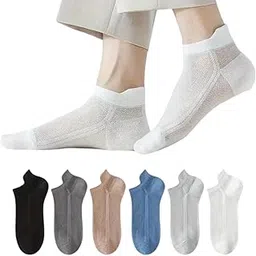 fabliss Unisex Cotton Ankle Length Socks – No Show Design – Pack of 6 – Multicolor Soft Stretch Fit – Anti-Odor, Breathable, Sweat-Free – Daily Use for Men & Women – All Season Free Size-picture-25