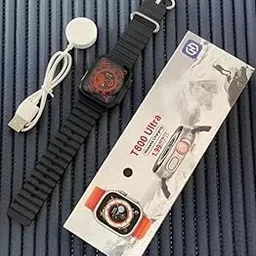 T800 Ultra Smartwatch, Digital Display with Red Interface, Black Silicone Band-picture-20