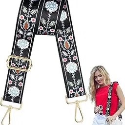 Adjustable Purse Strap Replacement - 1.5" Wide Boho Crossbody Shoulder Strap for Women, Handbag Strap with Luxury Gold Buckle-image-6