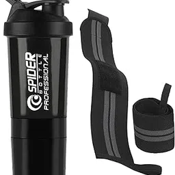 FIT FOCUS 2025 Amazing Quality Combo of Gym Protein Shaker(500ml) with Wrist Support Band. BPA Free & Leak Proof Shaker With Fully Supported Wrist Band. (Black)-picture-44