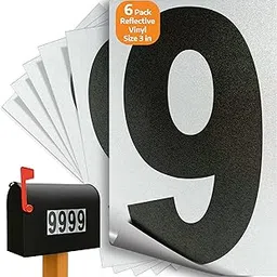 iSYFIX Black Vinyl Numbers 9 (Nine) Stickers - 6 Pack 3 inch - Premium Decal, White Background & Pre-Spaced for Mailbox, Signs, Window, Door, Cars, Trucks, Home, Business, Address, Indoor & Outdoor-image-51