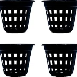 GEMPLAST Orchid Pots for Plants, 6 Inch Black Hydroponic Plastic Pots for Gardening, Net Pots for Hydroponic Garden, Black Gardening Pots for Orchid with Holes (Black, Set of 4)-picture-26