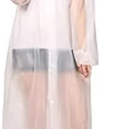 f s firmed string FIRMED STRING RAINCOAT FOR WOMEN's -TRANSPARENT WATERPROOF REUSEABLE RAINWEAR WITH FUNCTIONAL POCKETS, ADJUSTABLE HOOD AND CARRYING POUCH-picture-43